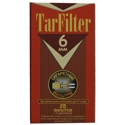 Фильтр мундштук для сигарет TarFilter 6 мм 25 шт