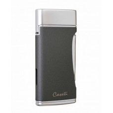 Зажигалка Caseti сигарная турбо двойное пламя серая CA583-4