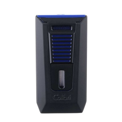Зажигалка для сигар Colibri Slide два турбо-пламени черно-синяя LI850T15