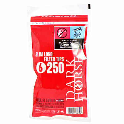 Фильтры для самокруток 6мм Dark Horse Slim Long 22 мм 250 шт