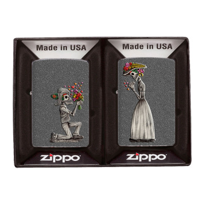  Набор Зажигалок ZIPPO 28987 Day Of Dead Skulls Set Iron Stone