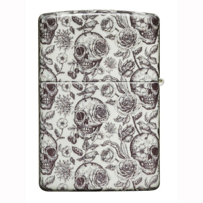 Зажигалка ZIPPO 49458 Skeleton Design Glow in the Dark Green