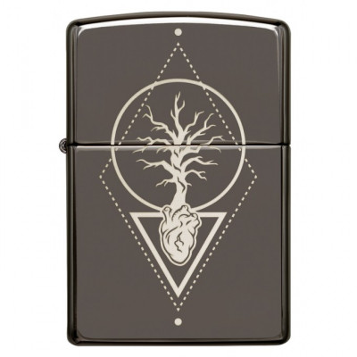 Зажигалка ZIPPO 49687 Heart of Tree Black Ice