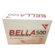 Гильзы для сигарет Bella 20мм Filter Plus 500 ШТУК