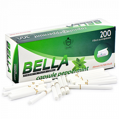 Гильзы для сигарет Bella 20мм Filter Plus Capsule Peppermint 200 шт