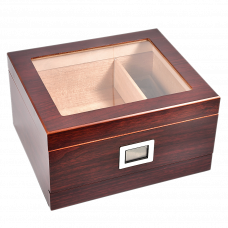 Хьюмидор для сигар для сигар для сигар Aficionado Chalet Glass Top Cherry Storage