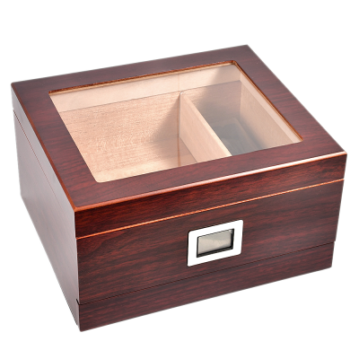 Хьюмидор для сигар для сигар Aficionado Chalet Glass Top Cherry Storage