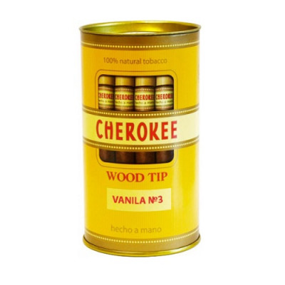 Сигариллы Cherokee Wood TIP Vanilla №3 банка 25 шт.
