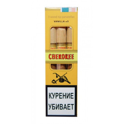 Сигариллы Cherokee Wood Tip Vanilla №3 пачка 3 шт.