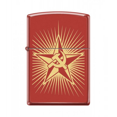 Зажигалка Zippo 233 Russian Hammer Sickle серп и молот и звезда Red Matte