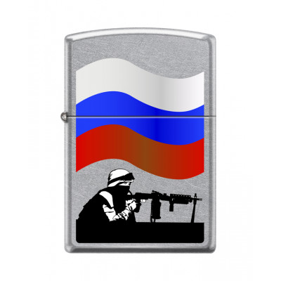 Зажигалка Zippo 207 Russian Soldier Street Chrome
