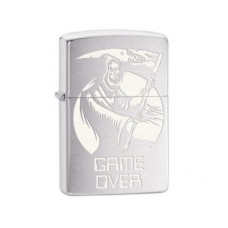 Зажигалка Zippo 200 Skull Game Over Brushed Chrome