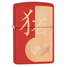 Зажигалка ZIPPO 29661 Year of the Pig Red Matte