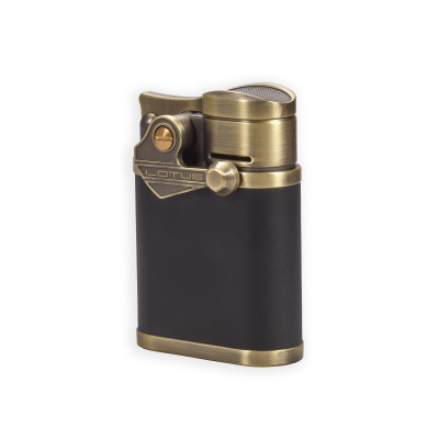 Зажигалка сигарная Lotus Winston Brass Brushed & Black Настольная T1200