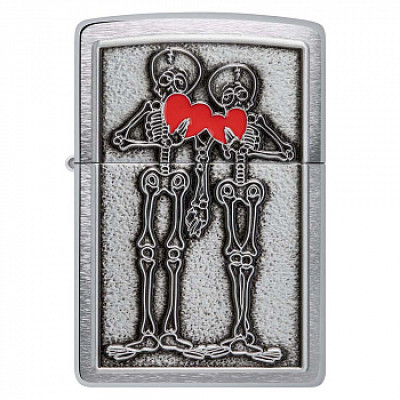 Зажигалка бензиновая Zippo (48688) Couple Love Brushed Chrome