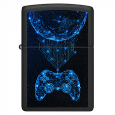 Зажигалка бензиновая Zippo (48912) Gaming Black Matte