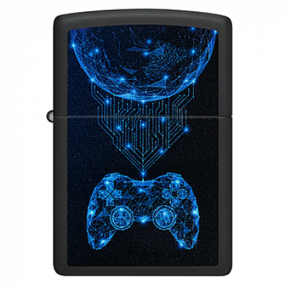 Зажигалка бензиновая Zippo (48912) Gaming Black Matte