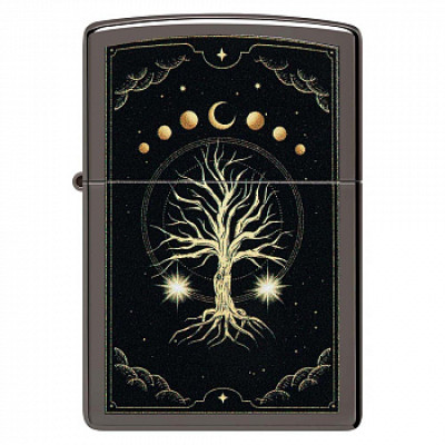 Зажигалка бензиновая Zippo (48636) Mystic Nature Design Black Ice