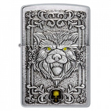 Зажигалка бензиновая Zippo (48690) Wolf Emblem Brushed Chrome