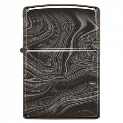 Зажигалка бензиновая Zippo (49812) Marble Pattern Design High Polish Black