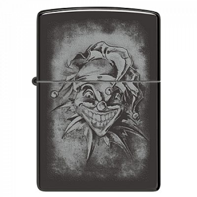 Зажигалка бензиновая Zippo (48914) Clown High Polish Black