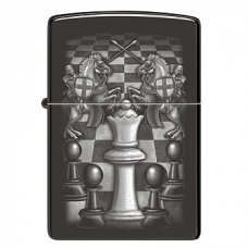 Зажигалка бензиновая Zippo (48762) Chess Design High Polish Black