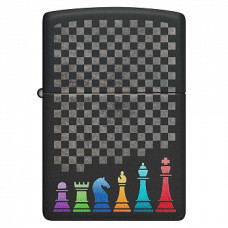 Зажигалка бензиновая Zippo (48662) Chess Pieces Black Matte