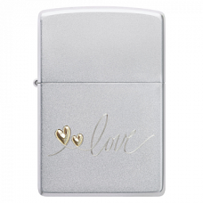 Зажигалка бензиновая Zippo (48725) Love Design Satin Chrome™