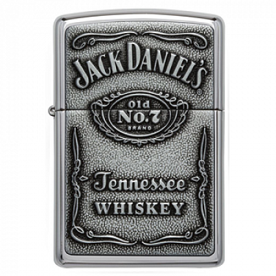 Зажигалка бензиновая Zippo (250JD.427) Jack Daniels High Polish Chrome