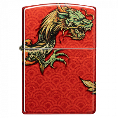 Зажигалка бензиновая Zippo (48513) Dragon Design 540 Tumbled Brass