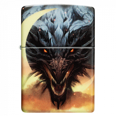 Зажигалка бензиновая Zippo (48934) Dragon Design Glow in the Dark Green