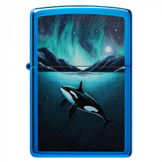 Зажигалка бензиновая Zippo (48984) Whale High Polish Blue