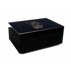 Хьюмидор Gentili Fumatore Dorato на 50 сигар, Черный лак SV50-Black-Smoker-Gold