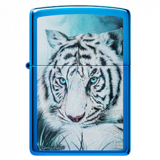 Зажигалка бензиновая Zippo (48951) White Tiger High Polish Blue