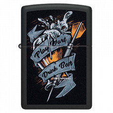 Зажигалка бензиновая Zippo (48679) Darts Black Matte
