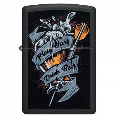 Зажигалка бензиновая Zippo (48679) Darts Black Matte