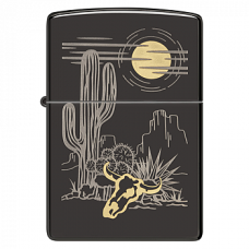 Зажигалка бензиновая Zippo (48968) Western High Polish Black
