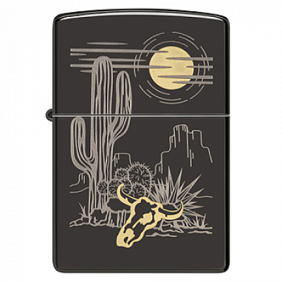 Зажигалка бензиновая Zippo (48968) Western High Polish Black